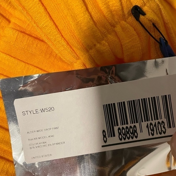 Simon Miller Rib Alder Wide Leg Cropped Pants in Cyrene Orange XS Stretch Comfy - Picture 9 of 10